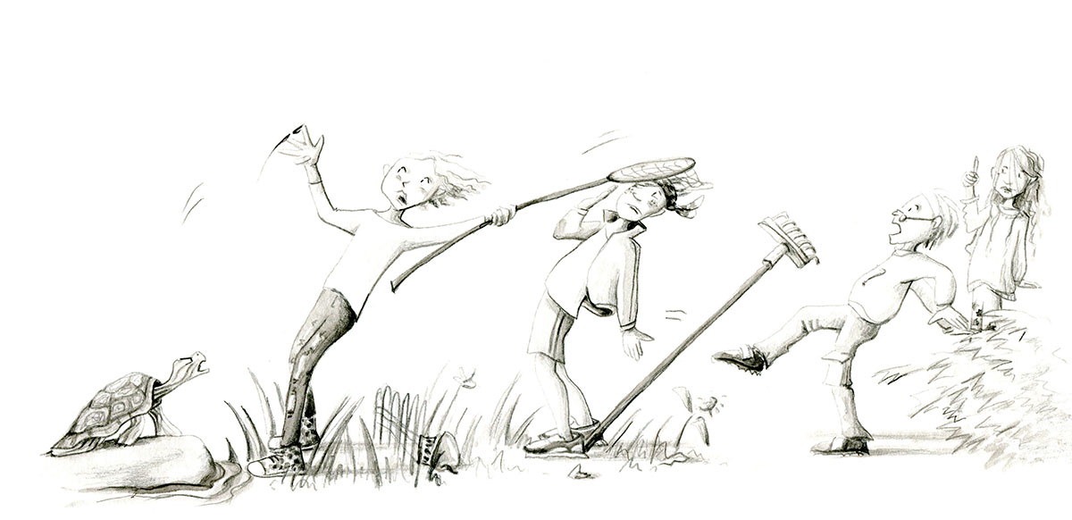 Turtle drawing child
