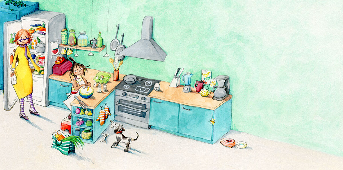 cooking children illustration