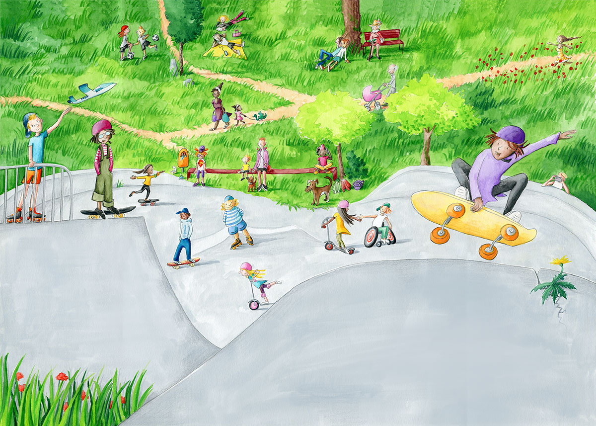 Hidden object picture, in the park